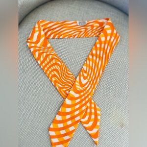 Hermes Vibrant Orange and White Patterned Scarf